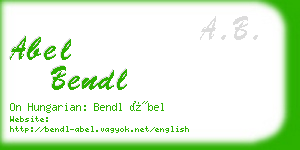 abel bendl business card